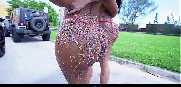  Ice Cream Man Covers To Huge Asses In Sprinkles Then Fucks